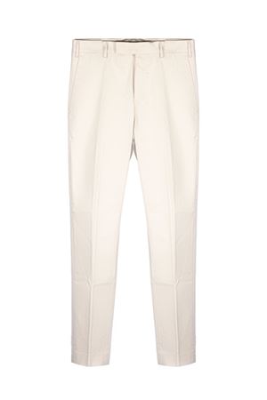 Cream white cotton blend trousers PT TORINO | COASX0Z00FWDSD750020